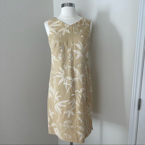 Talbots Gold Tropical Dress 4 - Picture 1 of 7